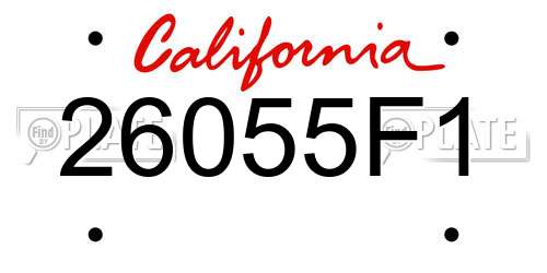 26055F1 California License Plate