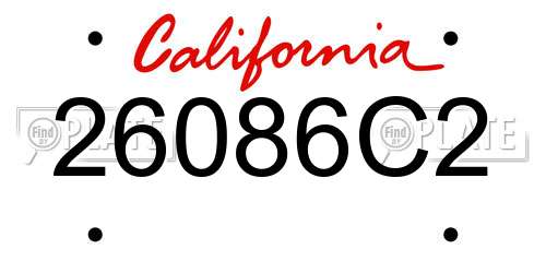 26086C2 California License Plate