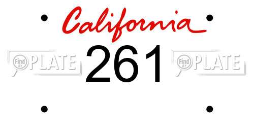 261 California License Plate