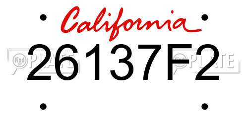 26137F2 California License Plate
