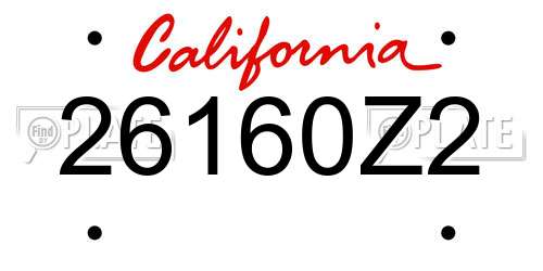 26160Z2 California License Plate