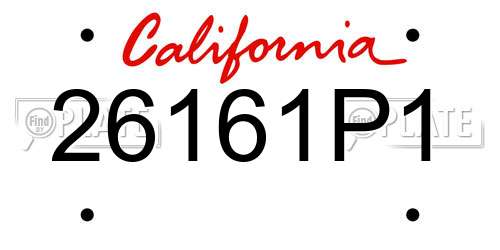 26161P1 California License Plate