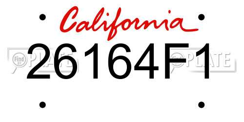 26164F1 California License Plate