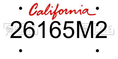 26165M2 California License Plate