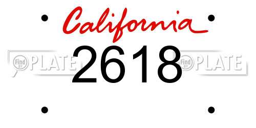 2618 California License Plate