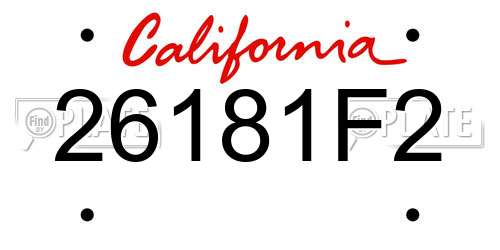 26181F2 California License Plate