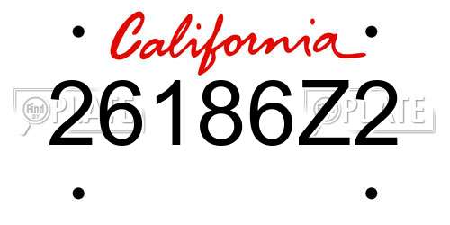 26186Z2 California License Plate