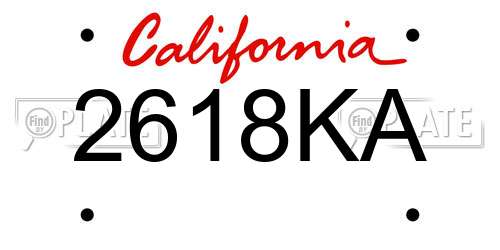 2618KA California License Plate