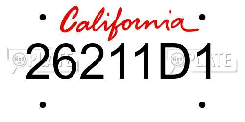 26211D1 California License Plate