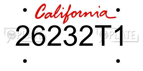 26232T1 California License Plate