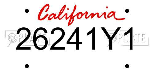 26241Y1 California License Plate