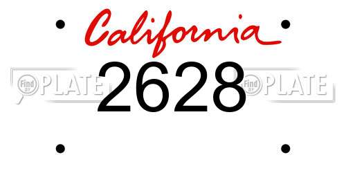 2628 California License Plate
