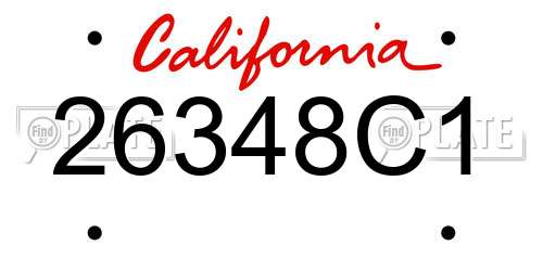 26348C1 California License Plate