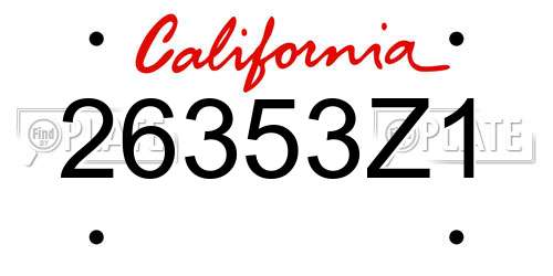 26353Z1 California License Plate