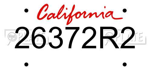 26372R2 California License Plate