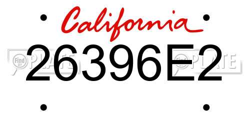 26396E2 California License Plate