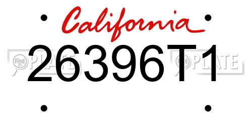 26396T1 California License Plate