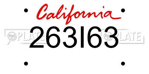 263I63 California License Plate