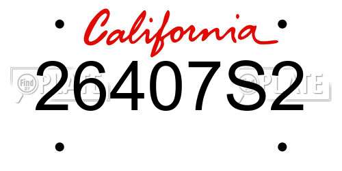 26407S2 California License Plate