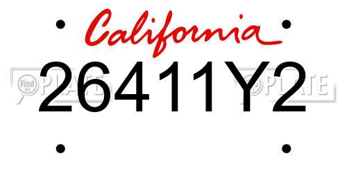 26411Y2 California License Plate