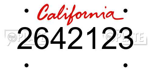 2642123 California License Plate