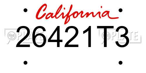 26421T3 California License Plate