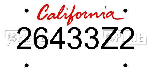 26433Z2 California License Plate