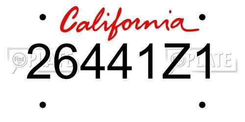 26441Z1 California License Plate
