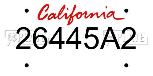 26445A2 California License Plate