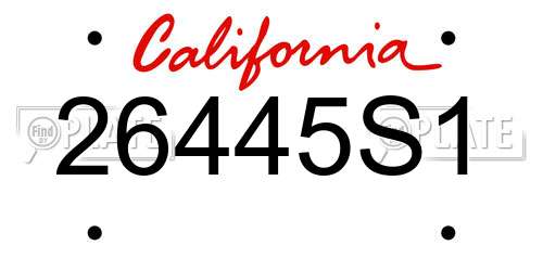 26445S1 California License Plate