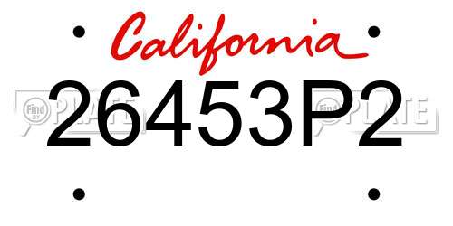 26453P2 California License Plate