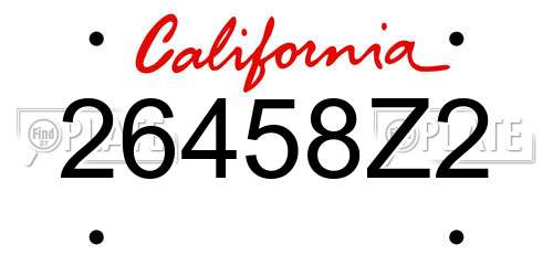 26458Z2 California License Plate