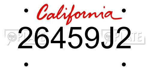 26459J2 California License Plate