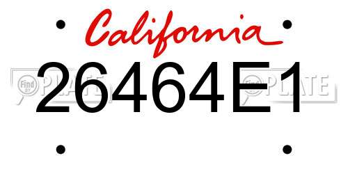 26464E1 California License Plate