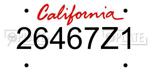 26467Z1 California License Plate