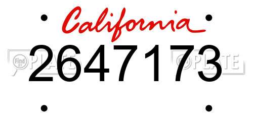 2647173 California License Plate