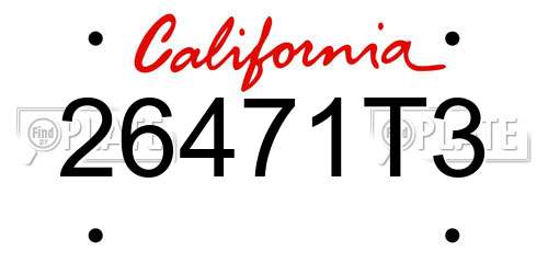 26471T3 California License Plate