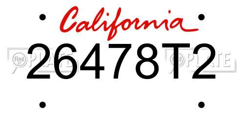 26478T2 California License Plate