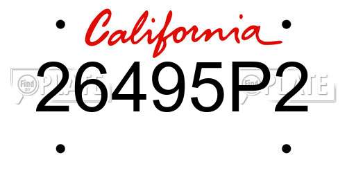 26495P2 California License Plate