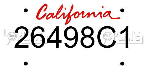 26498C1 California License Plate