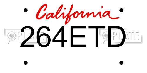 264ETD California License Plate