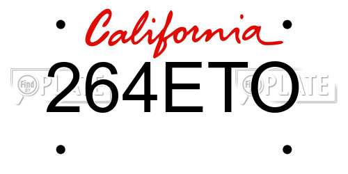 264ETO California License Plate