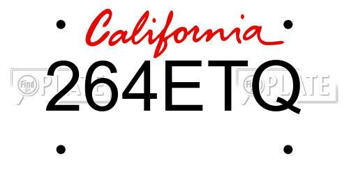 264ETQ California License Plate