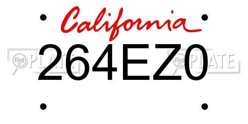 264EZ0 California License Plate