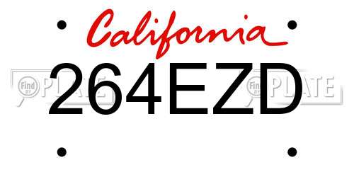 264EZD California License Plate