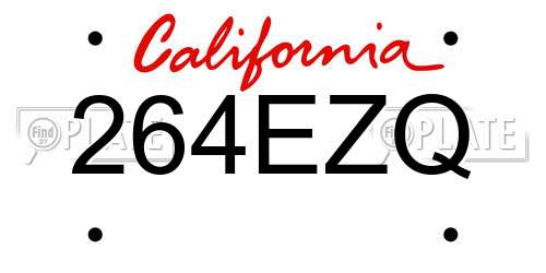 264EZQ California License Plate