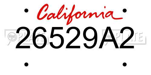 26529A2 California License Plate