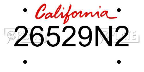 26529N2 California License Plate