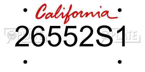 26552S1 California License Plate
