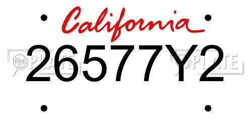 26577Y2 California License Plate